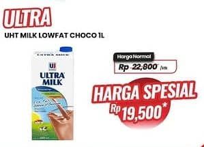 Promo Harga Ultra Milk Susu UHT Low Fat Coklat 1000 ml - Carrefour