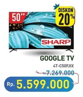 Promo Harga Sharp 4K UHD Google TV - 4TC50FJ1X  - Hypermart