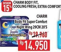Promo Harga Charm Body Fit Night Wing 29cm 20 pcs - Hypermart