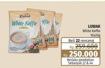 Promo Harga Luwak White Koffie Original per 10 sachet 20 gr - Lotte Grosir