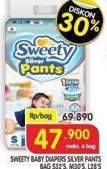 Promo Harga Sweety Silver Pants L28, S32, M30 28 pcs - Superindo