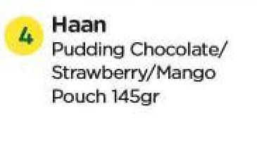 Promo Harga Haan Pudding Chocolate, Strawberry, Mango 145 gr - TIP TOP