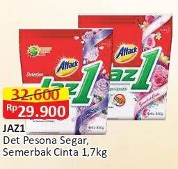 Promo Harga Attack Jaz1 Detergent Powder Semerbak Cinta, Pesona Segar 1700 gr - Alfamart