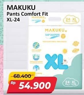 Promo Harga Makuku Comfort Fit Diapers Pants XL24 24 pcs - Alfamart