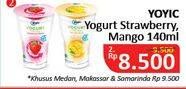 Promo Harga YOYIC Yogurt Drink Strawberry, Mango 140 ml - Alfamidi
