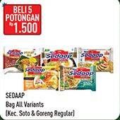 Promo Harga SEDAAP Mie Kuah/Goreng 5s  - Hypermart