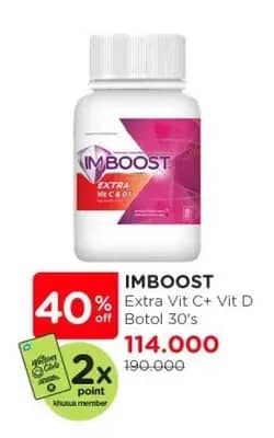Promo Harga Imboost Multivitamin Tablet Extra Vit C D3 30 pcs - Watsons