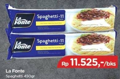 Promo Harga LA FONTE Spaghetti 450 gr - TIP TOP