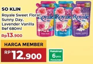 Promo Harga So Klin Royale Parfum Collection Sweet Floral, Sunny Day, Lavender Vanilla 680 ml - Yogya