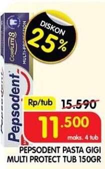 Promo Harga PEPSODENT Pasta Gigi Complete 8 Actions 150 gr - Superindo