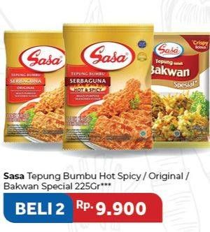 Promo Harga Sasa Tepung Bumbu Hot Spicy, Original, Bakwan Special per 2 sachet 225 gr - Carrefour