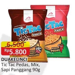 Promo Harga DUA KELINCI Tic Tac Pedas, Sapi Panggang, Mix 90 gr - Alfamart