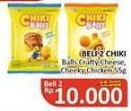 Promo Harga CHIKI BALLS Chicken Snack Crafty Cheese, Cheeky Chicken per 2 pouch 55 gr - Alfamidi