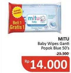 Promo Harga MITU Baby Wipes Ganti Popok Blue Charming Lily 50 pcs - Alfamidi