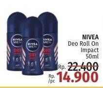 Promo Harga Nivea Men Deo Roll On Dry Impact 50 ml - LotteMart