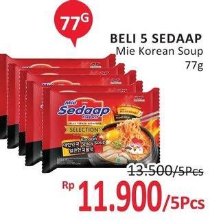 Promo Harga SEDAAP Korean Spicy Soup per 5 pcs 77 gr - Alfamidi