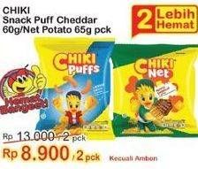 Promo Harga CHIKI Snack Puff Cheddar 60 g/ Net Potato 65 g  - Indomaret