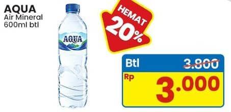 Promo Harga Aqua Air Mineral 600 ml - Indomaret
