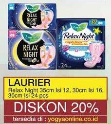 Promo Harga Laurier Relax Night 35cm, 30cm, 30cm 12 pcs - Yogya