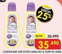 Promo Harga Cussons Baby Hair Lotion Candle Nut Celery 200 ml - Superindo