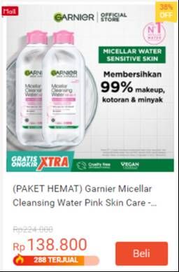 Promo Harga Garnier Micellar Water Pink 400 ml - Shopee