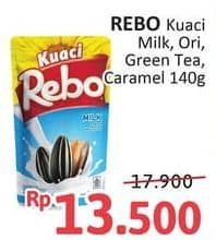 Promo Harga Rebo Kuaci Bunga Matahari Milk, Original, Green Tea, Caramel 140 gr - Alfamidi
