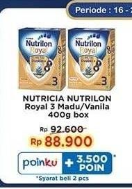 Promo Harga NUTRILON Royal 3 Susu Pertumbuhan Madu, Vanila 400 gr - Indomaret