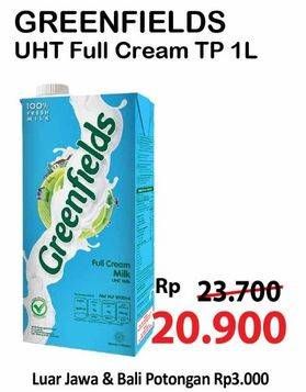 Promo Harga Greenfields UHT Full Cream 1000 ml - Alfamart