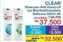 Promo Harga Clear Shampoo Ice Cool Menthol, Complete Soft Care 300 ml - Indomaret