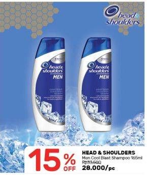Promo Harga HEAD & SHOULDERS Men Shampoo Cool Blast 165 ml - Guardian