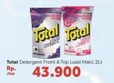 Promo Harga TOTAL Detergent Liquid Matic Top Load, Front Load 2 ltr - Carrefour