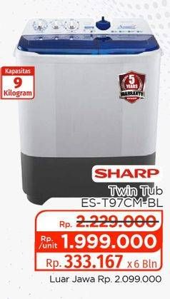Promo Harga Sharp ES-T97CM-BL 9000 gr - Lotte Grosir