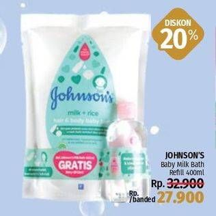 Promo Harga JOHNSONS Baby Milk Bath Milk + Rice 400 ml - LotteMart