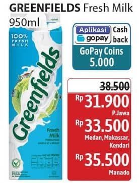 Promo Harga Greenfields Fresh Milk 1000 ml - Alfamidi