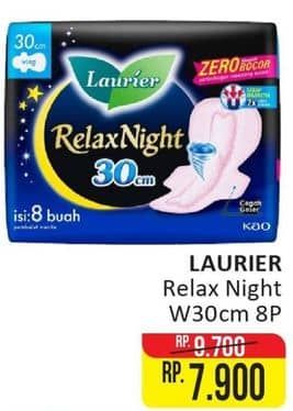 Promo Harga Laurier Relax Night 30cm 8 pcs - Alfamart