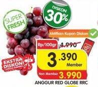 Promo Harga Anggur Red Globe Cina per 100 gr - Superindo