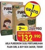 Promo Harga ARLA Puregrow Organic 1+ Boys, Girls per 2 box - Superindo