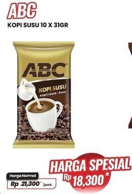 Promo Harga ABC Kopi Susu per 10 sachet 31 gr - Carrefour