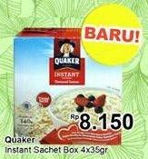 Promo Harga Quaker Oatmeal per 4 pcs 35 gr - TIP TOP