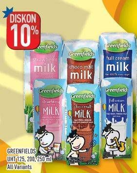 Promo Harga GREENFIELDS UHT All Variants 250 ml - Hypermart