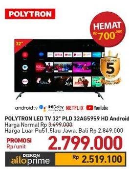 Promo Harga Polytron PLD 32BAG5959 | 4K SMART LED TV 32 INCH  - Carrefour