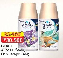 Promo Harga Glade Matic Spray Refill Lavender Vanilla, Ocean Escape 146 ml - Alfamart