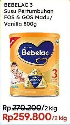 Promo Harga Bebelac 3 Susu Pertumbuhan Madu, Vanila 800 gr - Indomaret