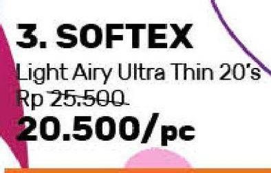 Promo Harga Softex Light Airy 24cm 20 pcs - Guardian