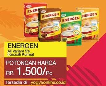 Promo Harga ENERGEN Cereal Instant Kecuali Kurma per 5 pcs 30 gr - Yogya