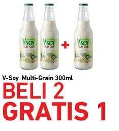 Promo Harga V-SOY Soya Bean Milk Multi Grain 300 ml - Carrefour