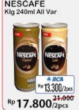 Promo Harga Nescafe Ready to Drink All Variants per 2 kaleng 240 ml - Alfamart