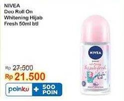 Promo Harga Nivea Deo Roll On Whitening Hijab Fresh 50 ml - Indomaret