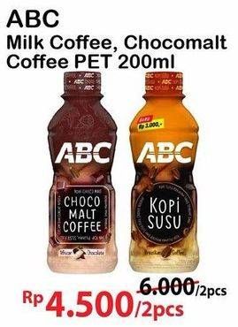 Promo Harga ABC Minuman Kopi Milk Coffee, Choco Malt Coffee 200 ml - Alfamart