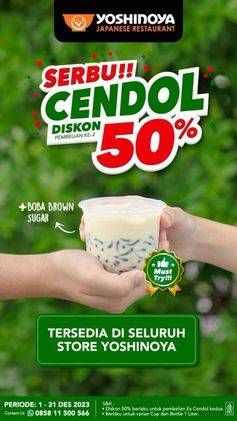 Promo Harga Serbu Cendol Diskon 50%  - Yoshinoya